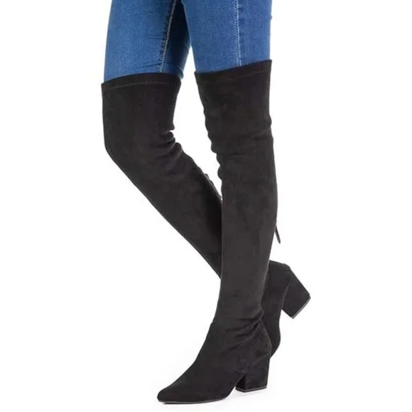 N.N.G Women's Over The Knee Boots Thigh High Suede Pointed Toe, Size 8.5, New - Picture 1 of 4